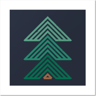 Geometric Mountain Cabin Posters and Art